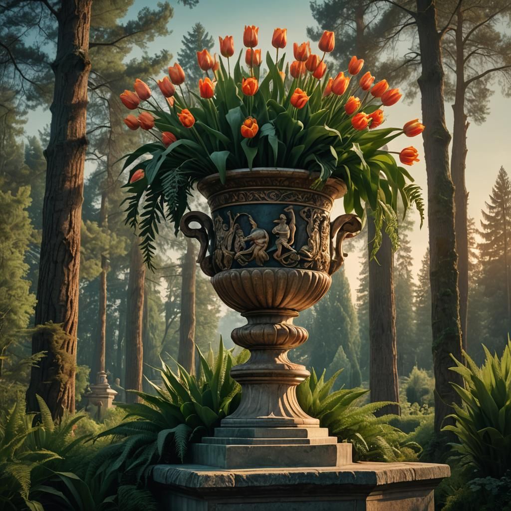 Botanical Still Life in Classical Style