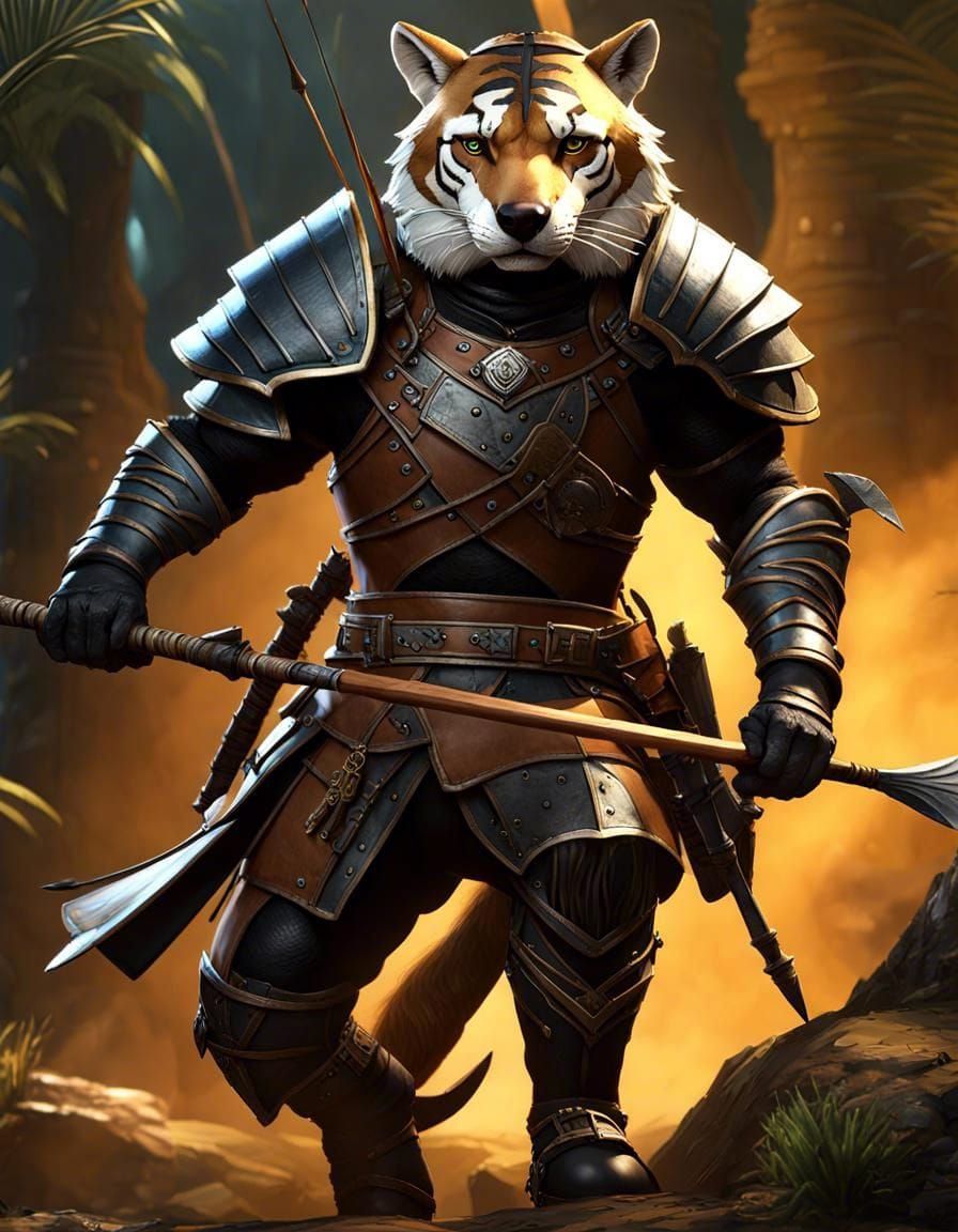 Tasmanian Tigerfolk warrior