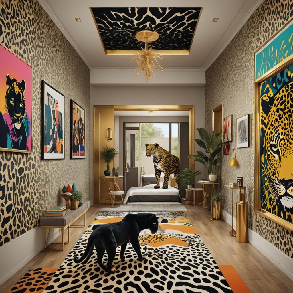 Tacky 70s Bachelor Pad Entrance in Pop Art Style