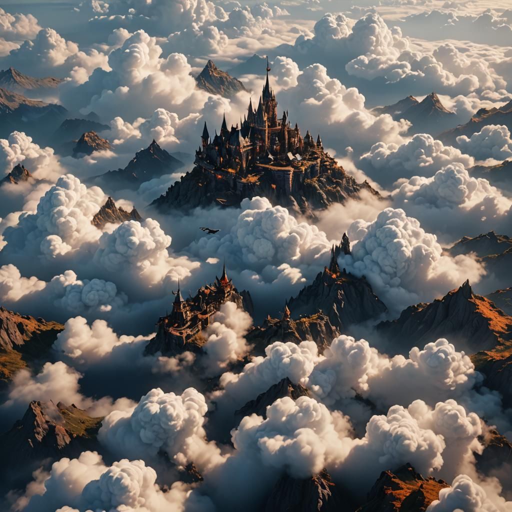 Fantastical Sky Scene in Detailed Matte Painting