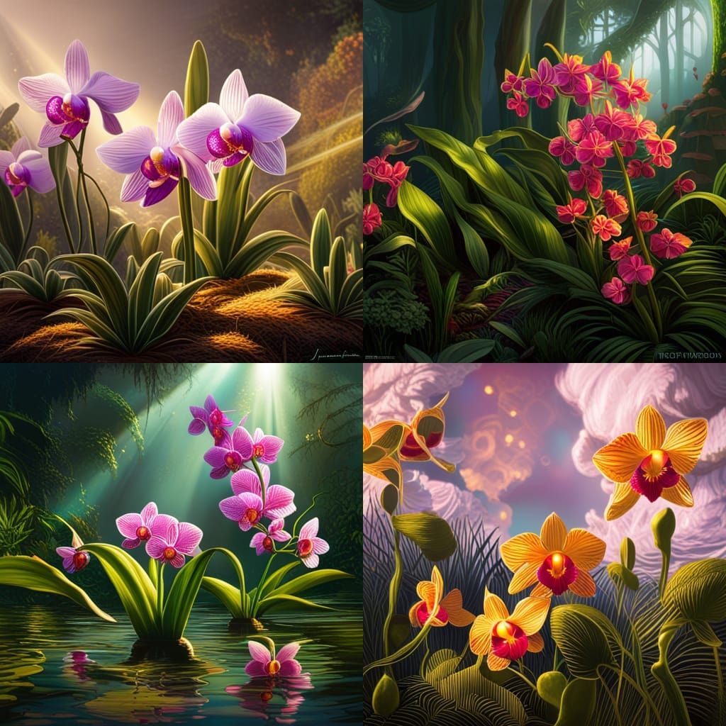 Surreal Celestial Orchid Concept Art in Vivid HD