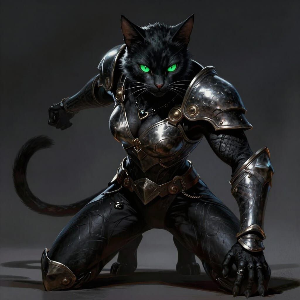 Fierce Tabaxi Warrior in Battle Armor