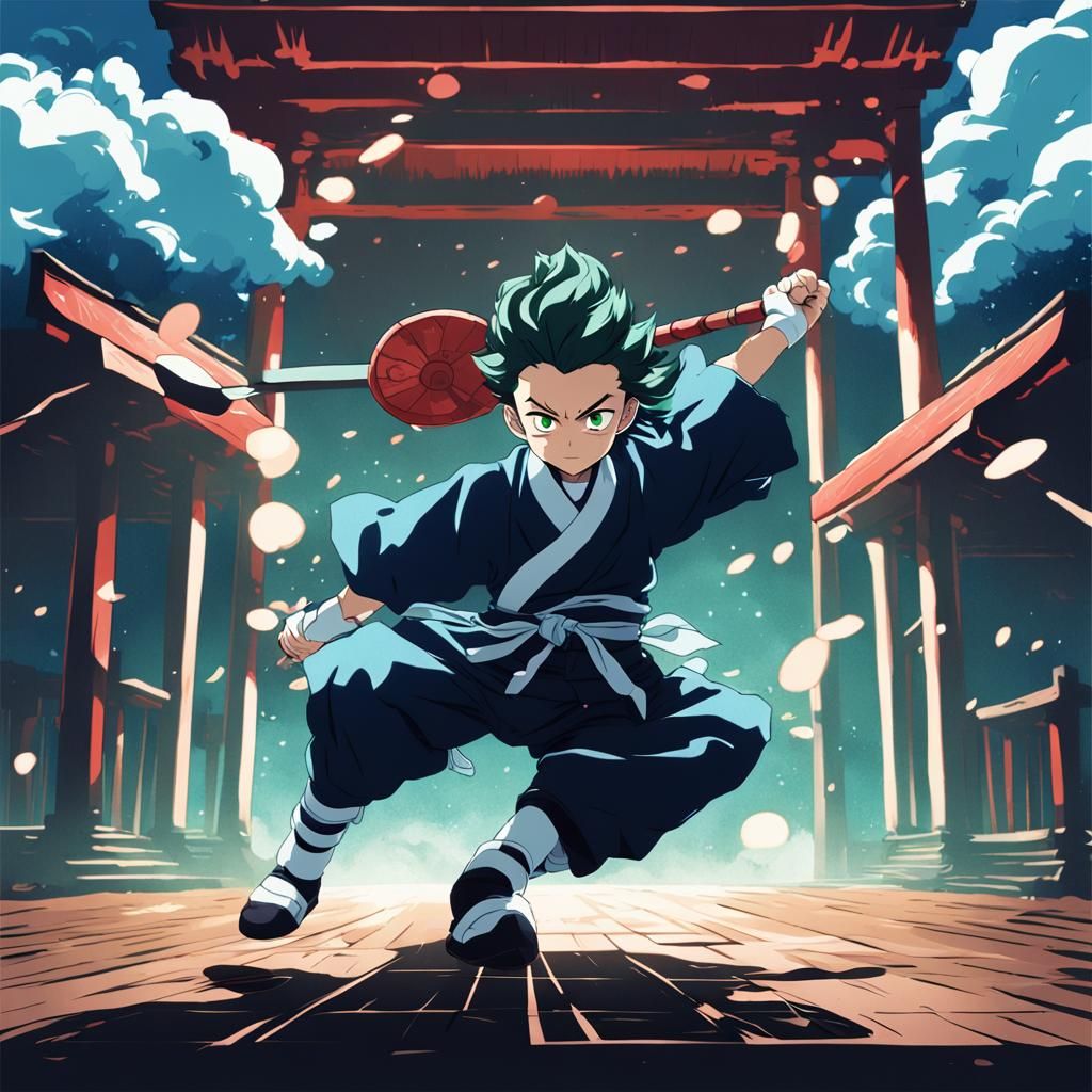 Tanjiro Anime Manga Scan in Studio Trigger Style