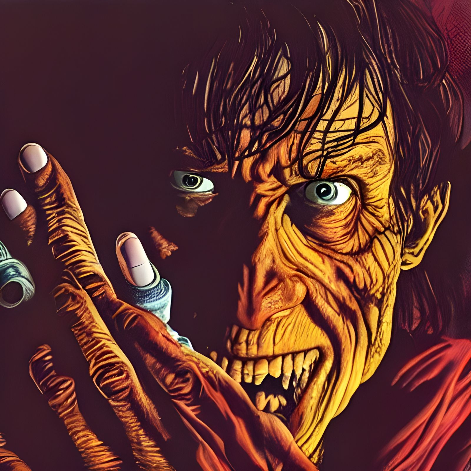 Macabre Selfie in Bernie Wrightson Style
