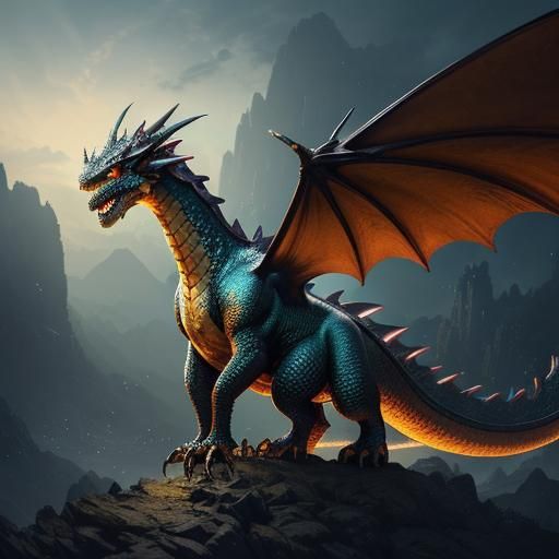 Gem-Encrusted Dragon in Professional Photography Style