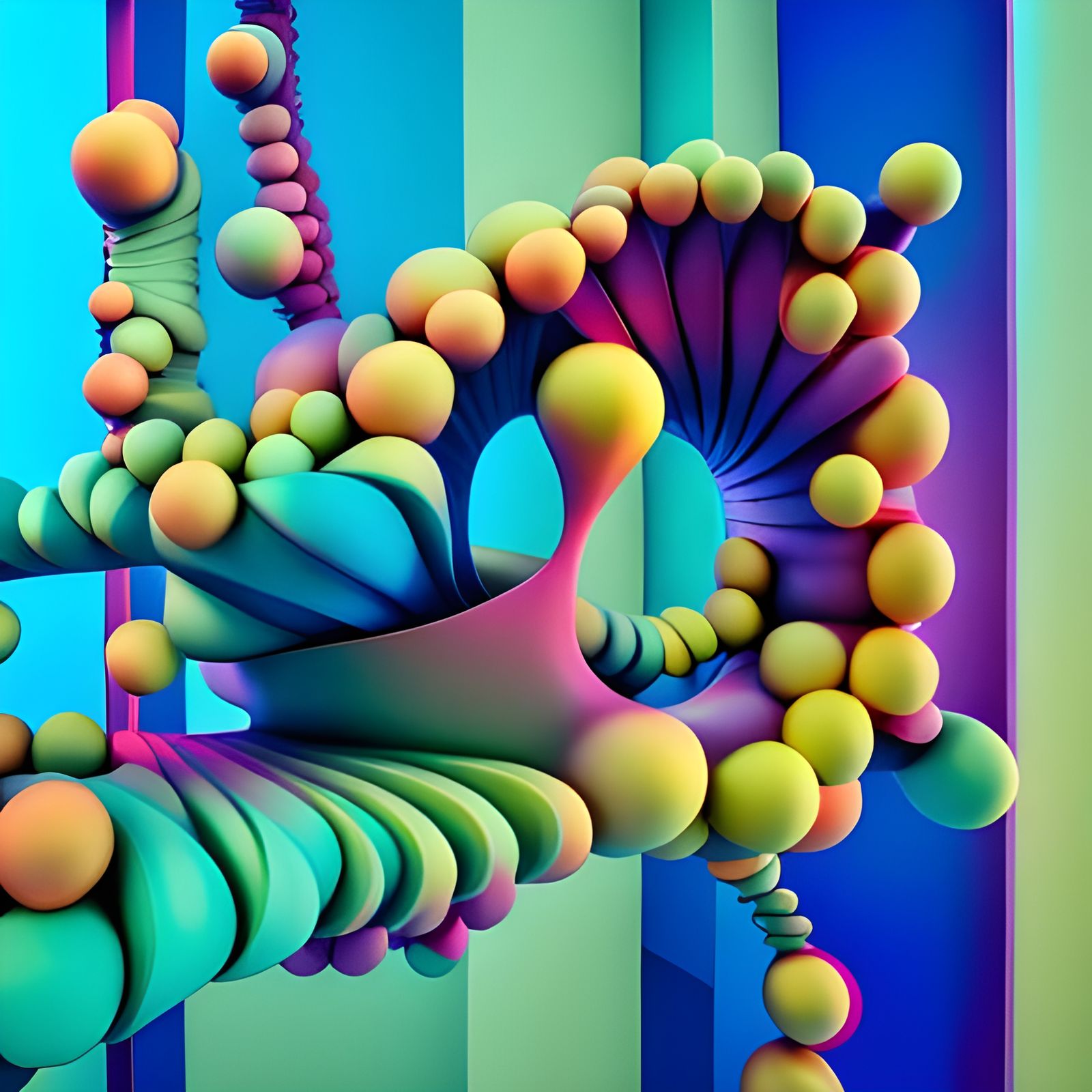 Iridescent Fractal Sculpture in 3D