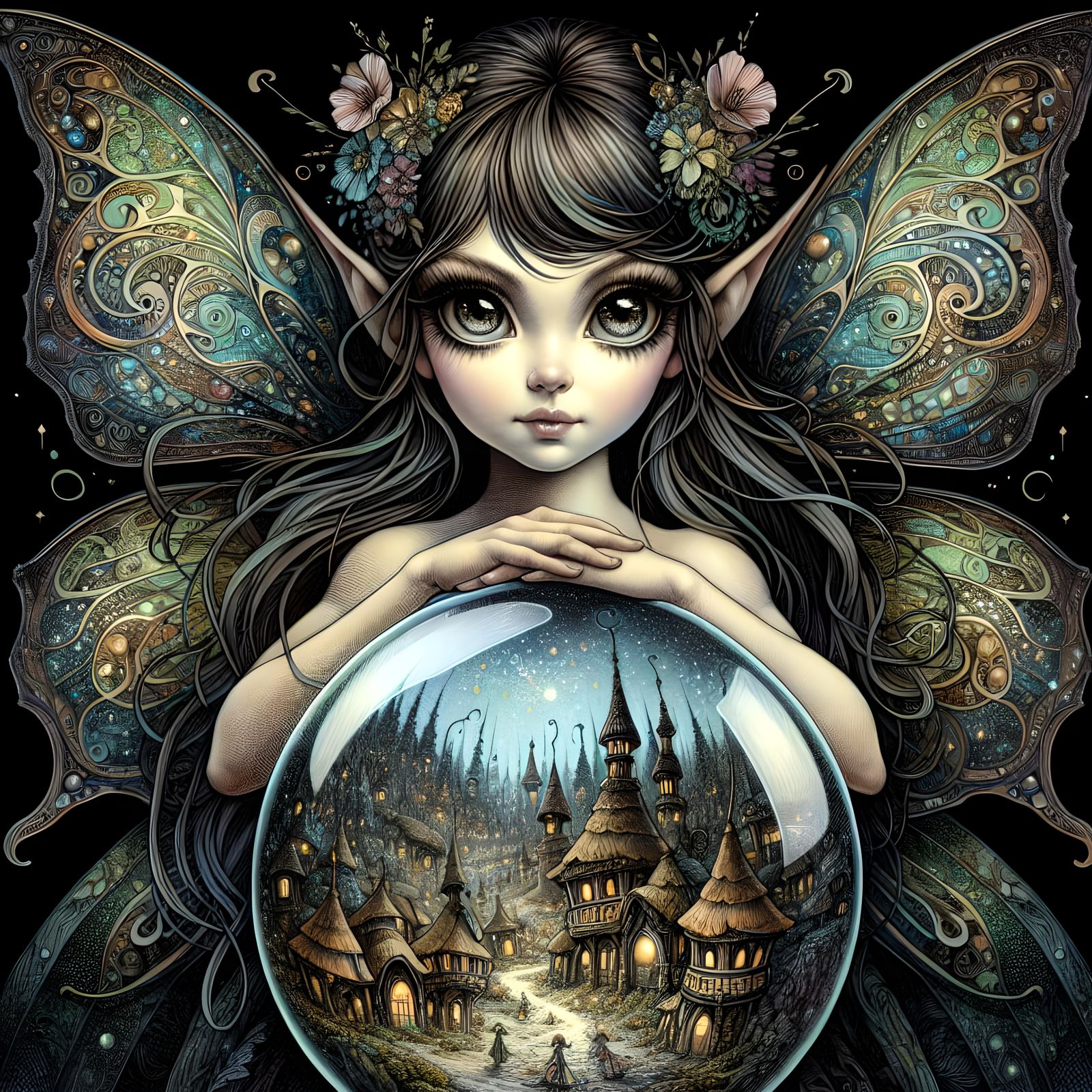 Mystical Dark Fairy on Crystal Ball Village