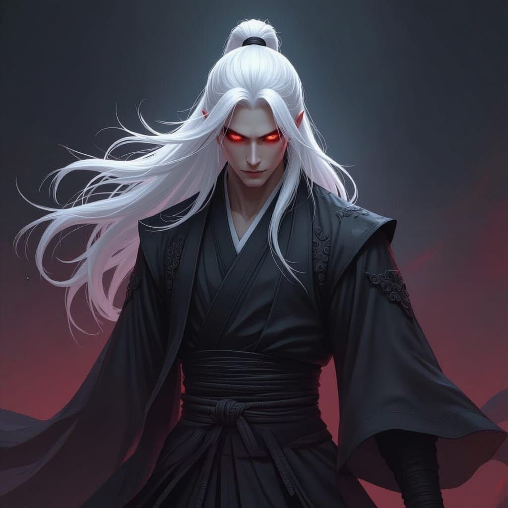 Handsome White Haired Cultivator with Deadly Aura