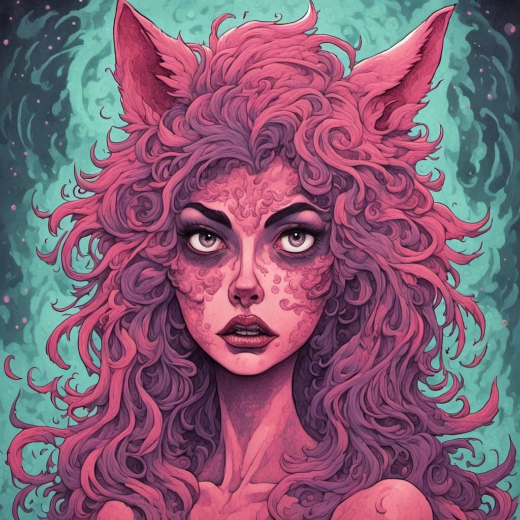 Wolf Transformation in Linocut Style