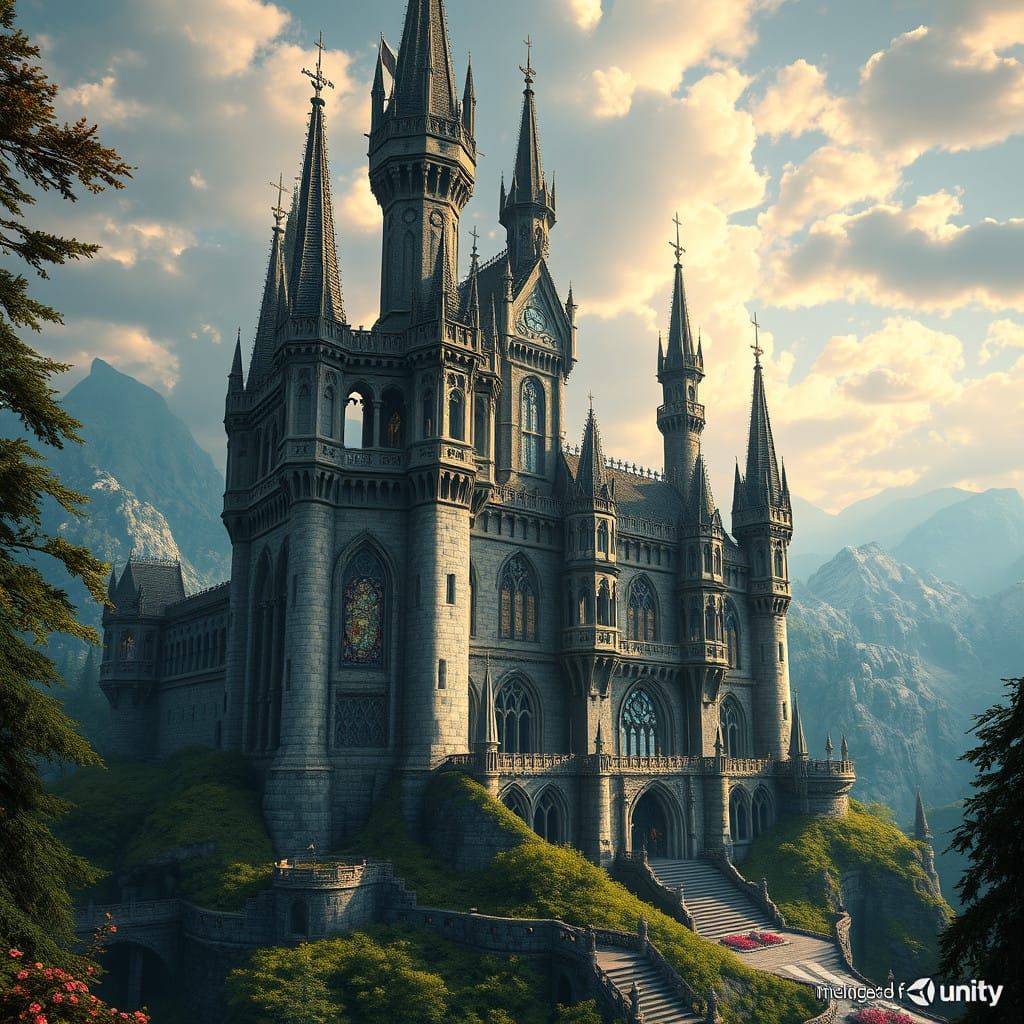 Medieval Castle in Epic Landscape
