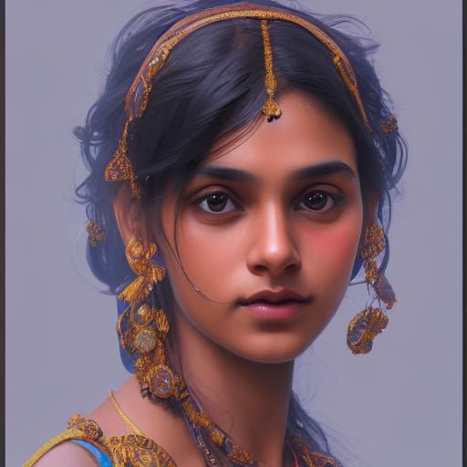 Hyperdetailed Portrait of Indian Girl in Unreal Engine 5