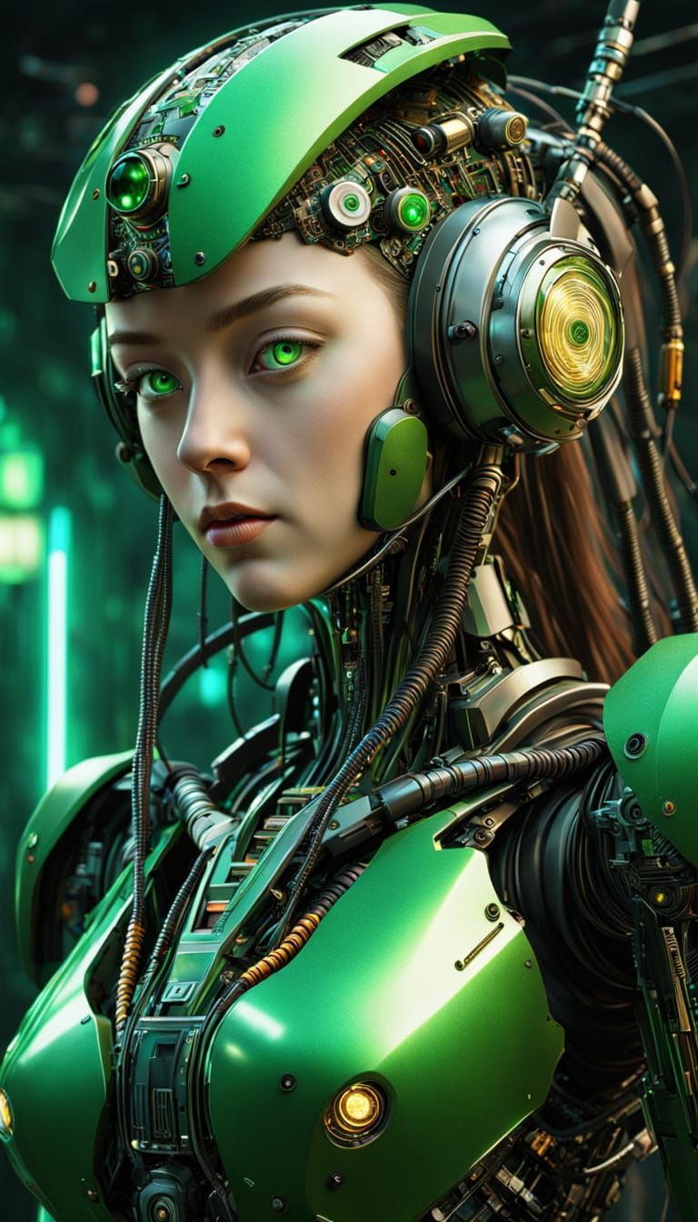 Cyberpunk Robot Portrait in Surrealist Style