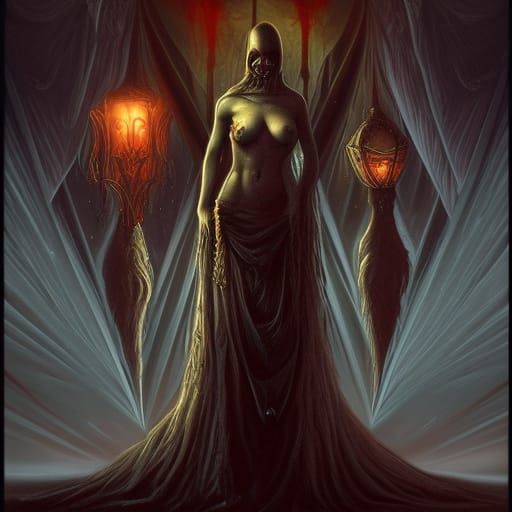 Dark Occult Concept Art in Gothic Style