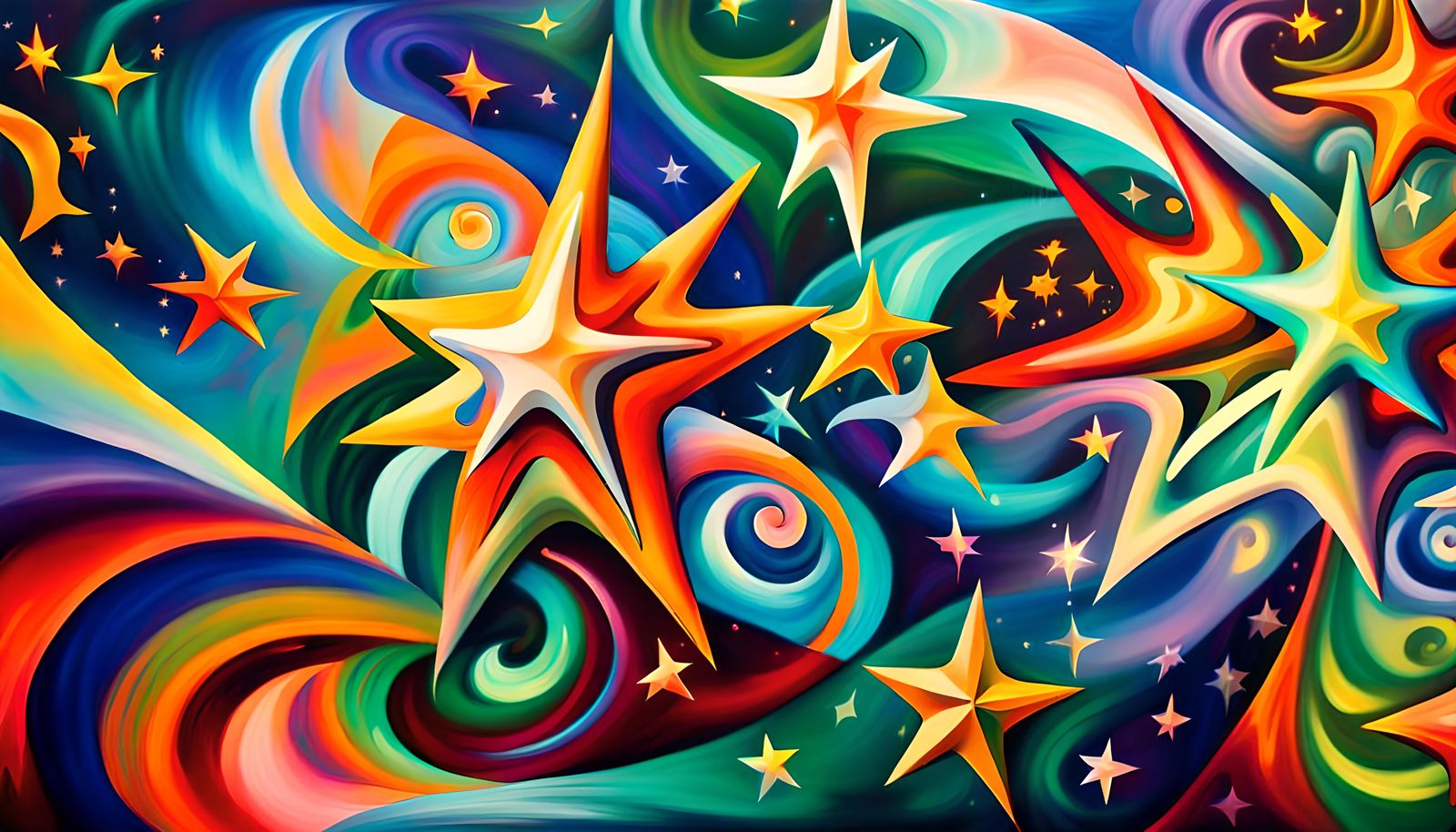 Iridescent Macro Stars in Electro Magnetic Plasma