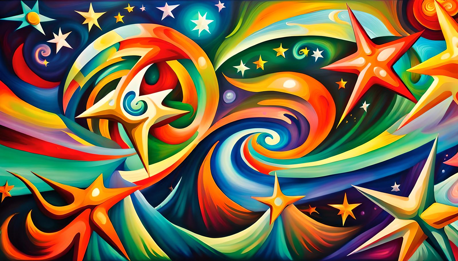 Iridescent Stars Connected in Electro-Magnetic Plasma, Impas...