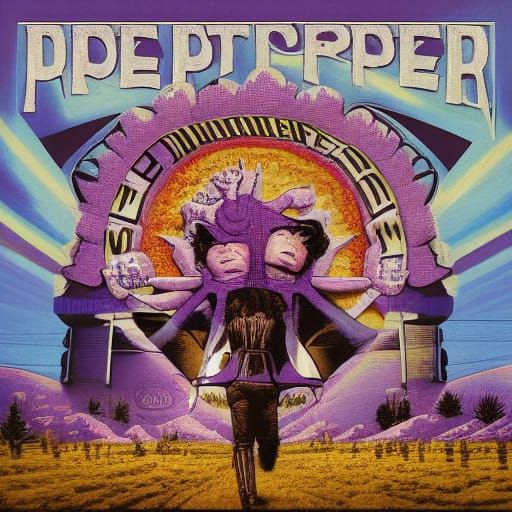 Deep Purple Album Cover Art in Mixed Media