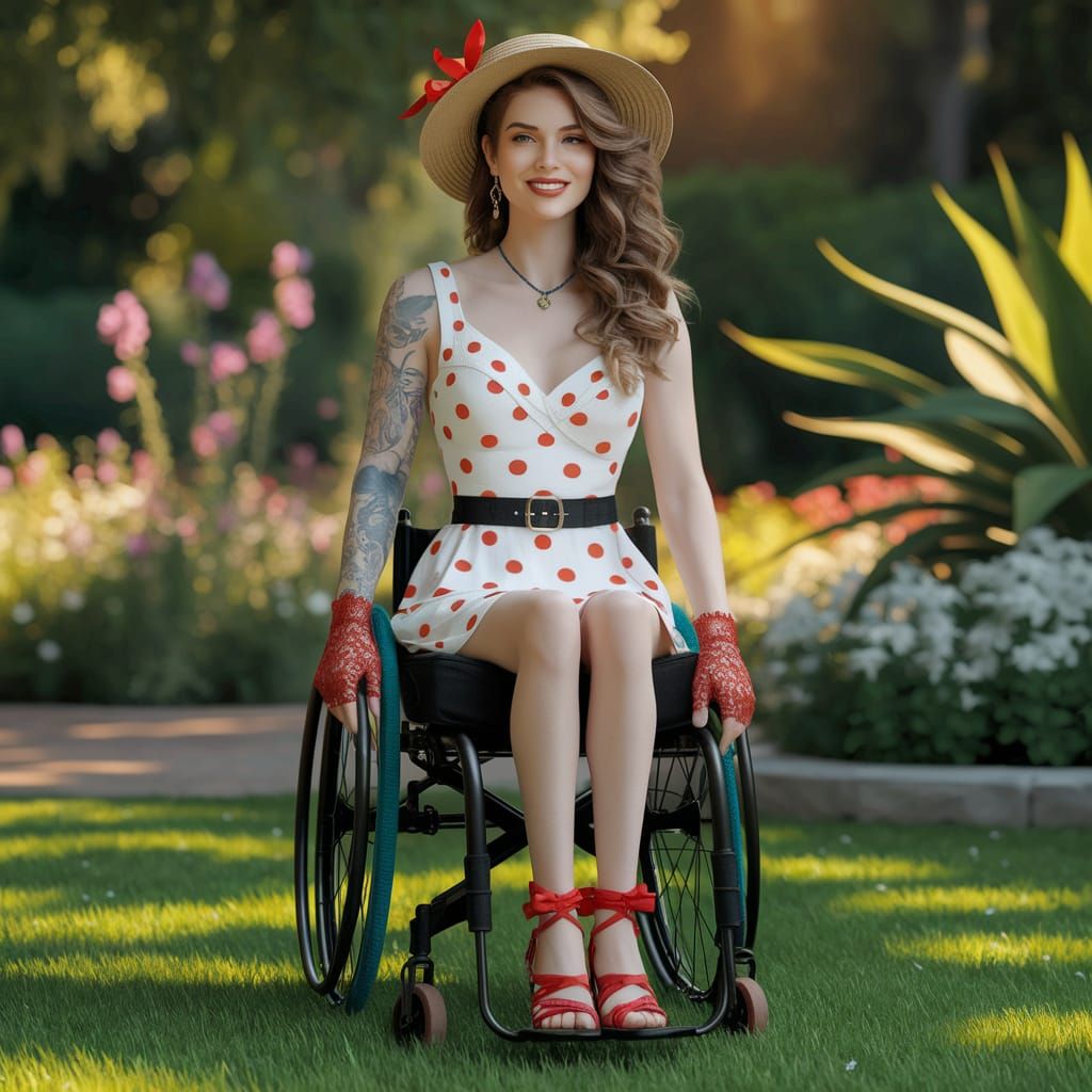 Elegant Woman in Botanic Garden, Impressionist Painting