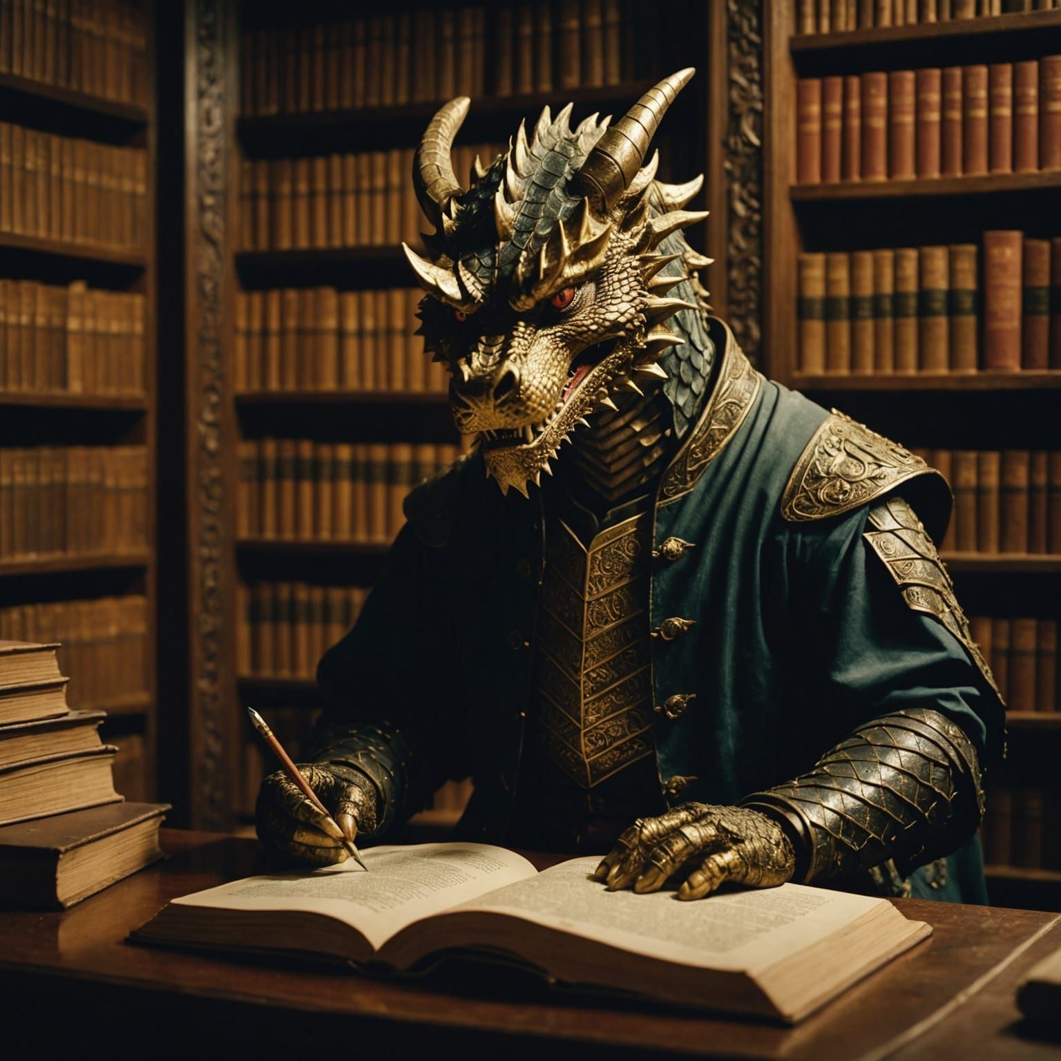 Epic Dragon Library Carved in Dragon's Throat