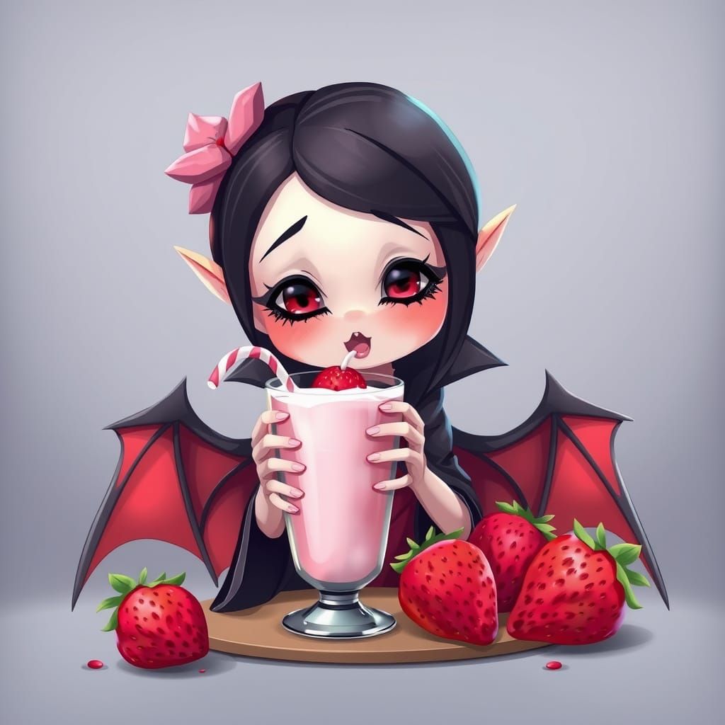 Little Vampire Girl in Pastel Colors