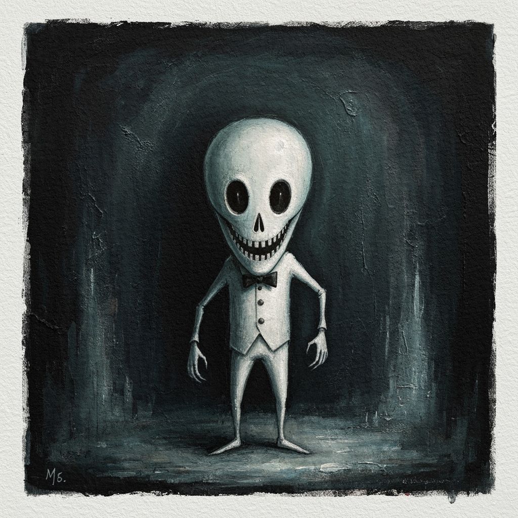 Mr. Tooth: Haunting Figure in Gouache and Watercolor