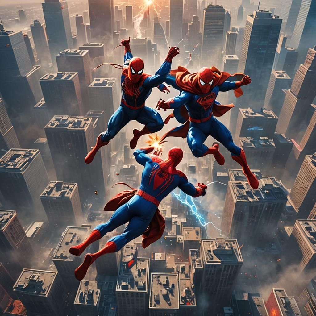 Spiderman Versus Superman: Cinematic Concept Art