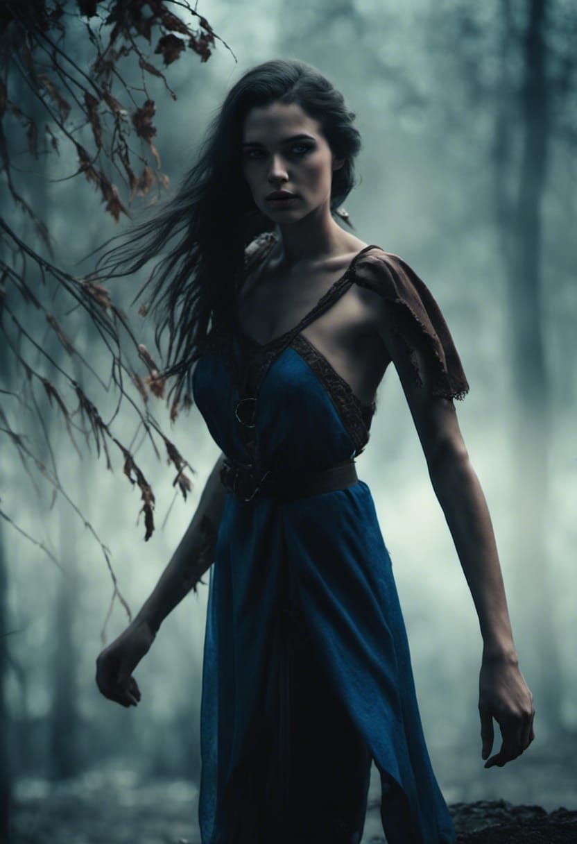 Young Woman in Medieval Slavic Clothing IV