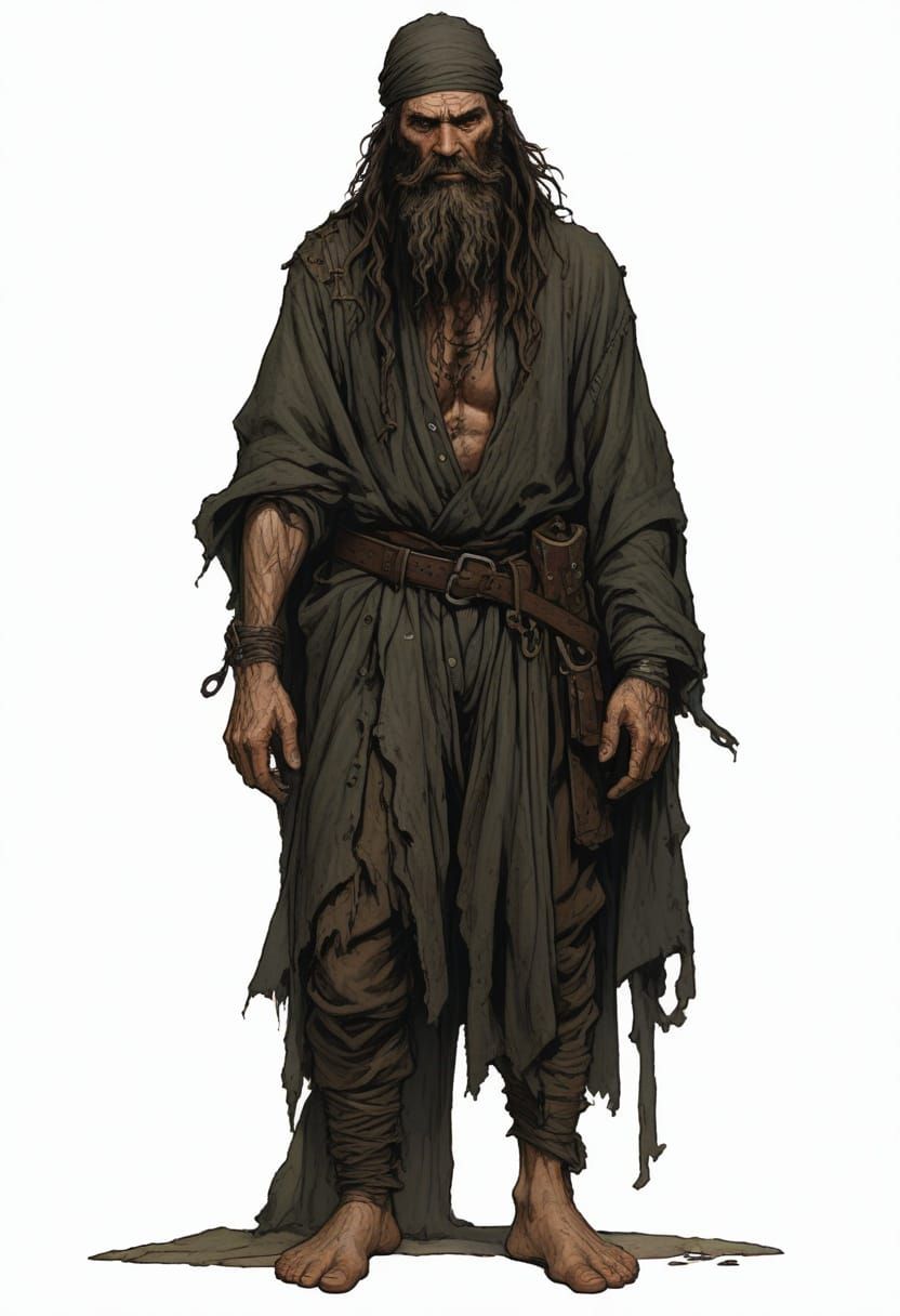 Withered Prisoner in the Style of Boris Vallejo