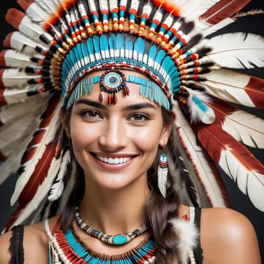 Portrait of a Woman in Native American Dress