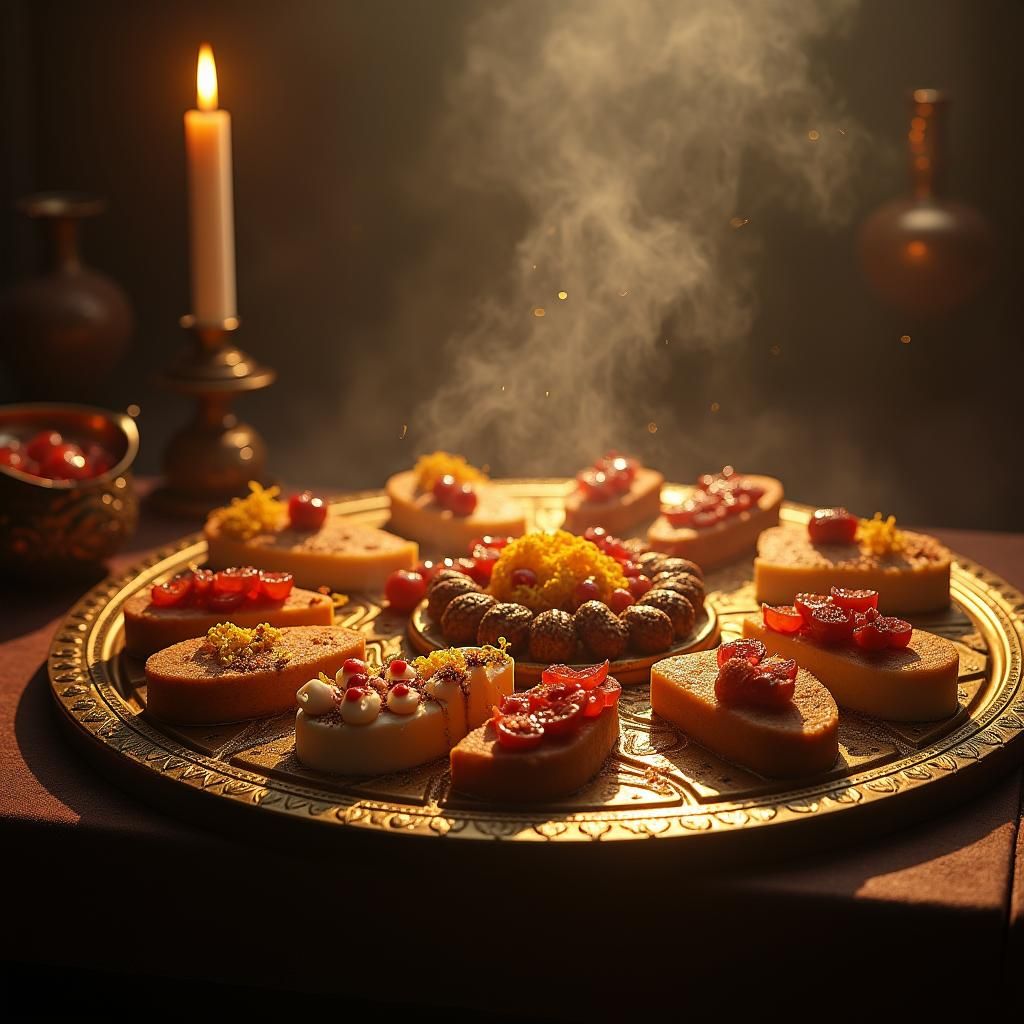 Majestic Food Platter with Exotic Middle Eastern Souk