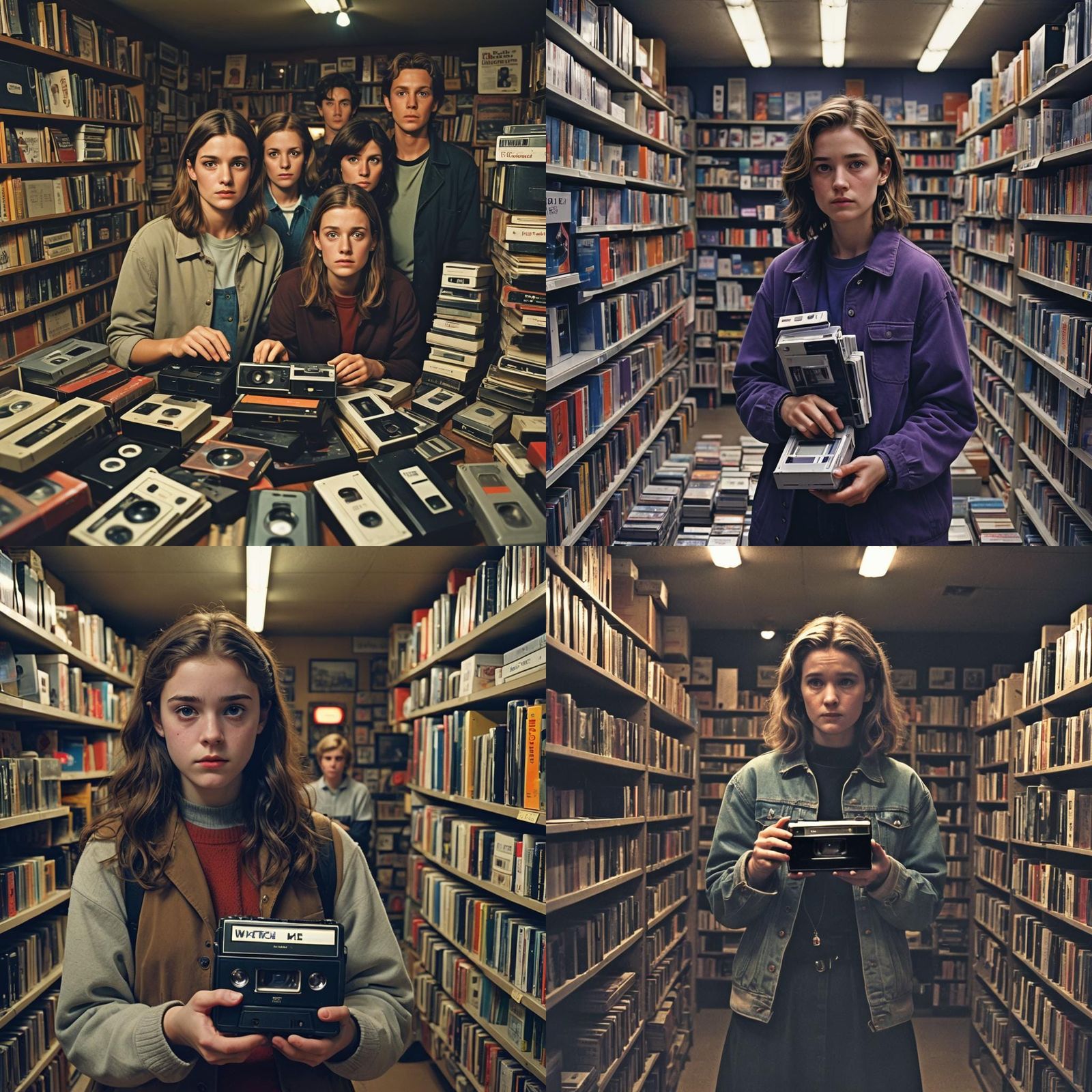 Eerie VHS Tape in Thrift Store: Hyperrealistic Still