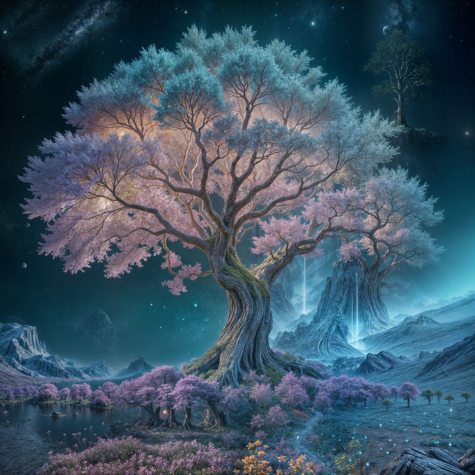 Glowing Tree Connects Earth and Space