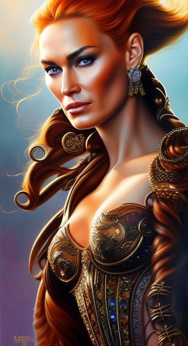 Hyperrealistic Oil Painting of a Beautiful Queen