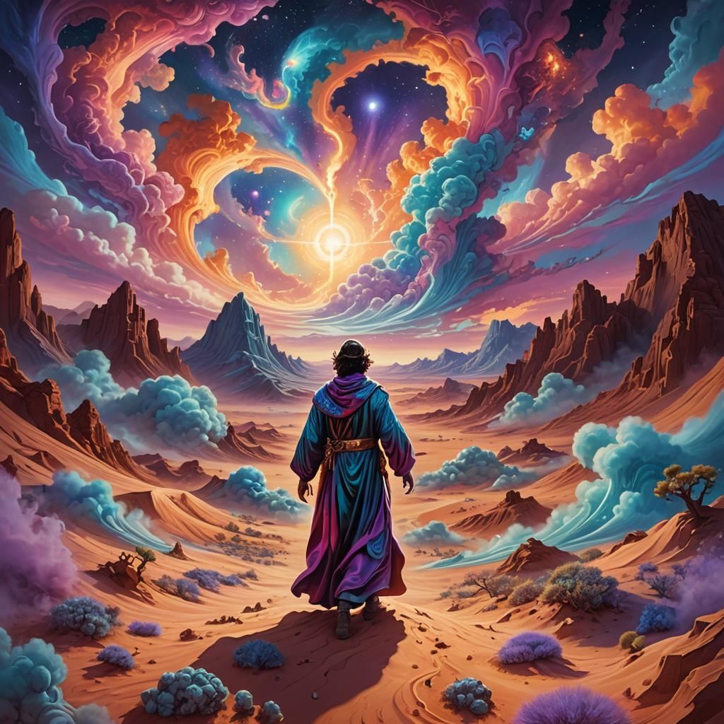 Cosmic Necromancer Mirage in Ethereal Astral Art