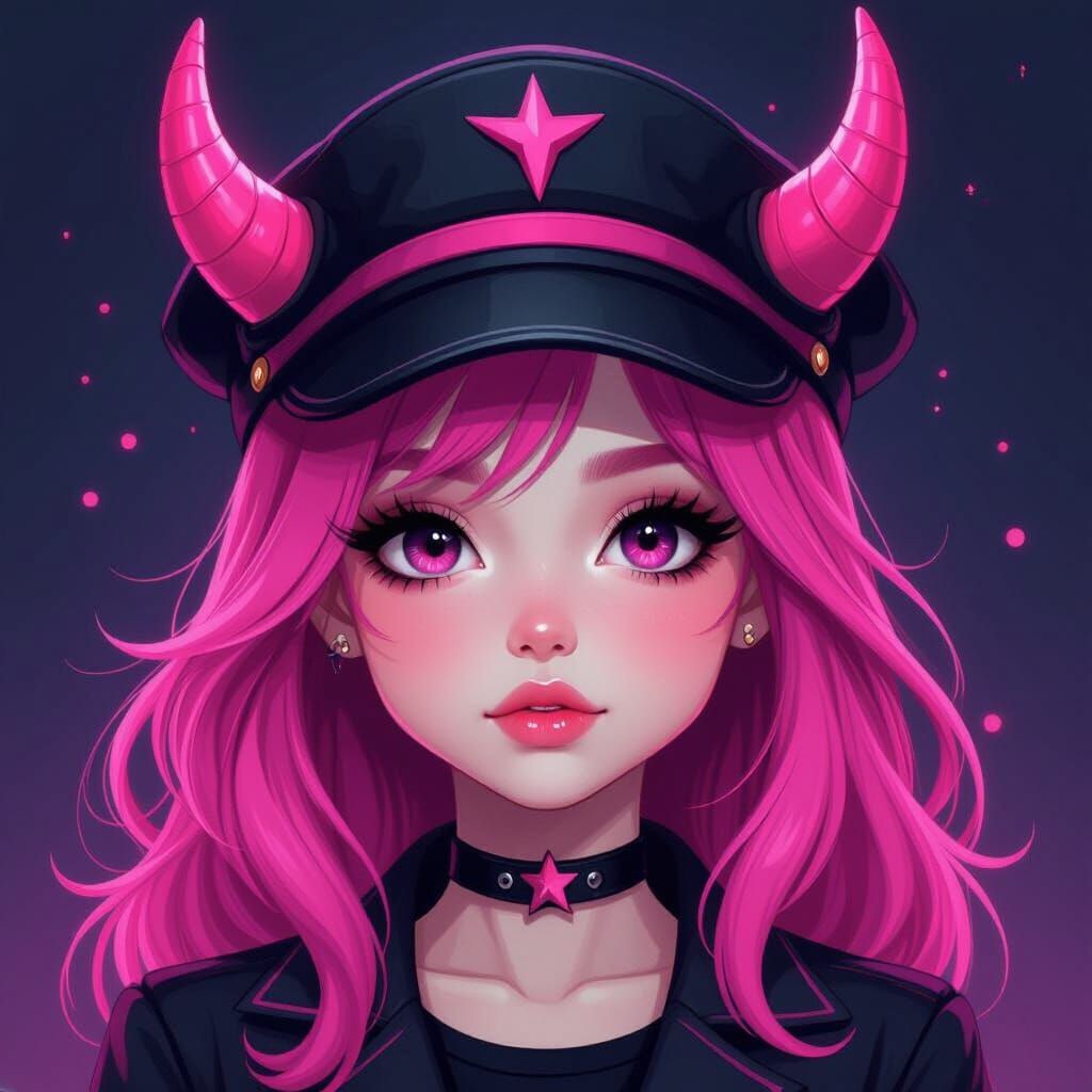 Pink Haired Captain Girl in Dramatic Style