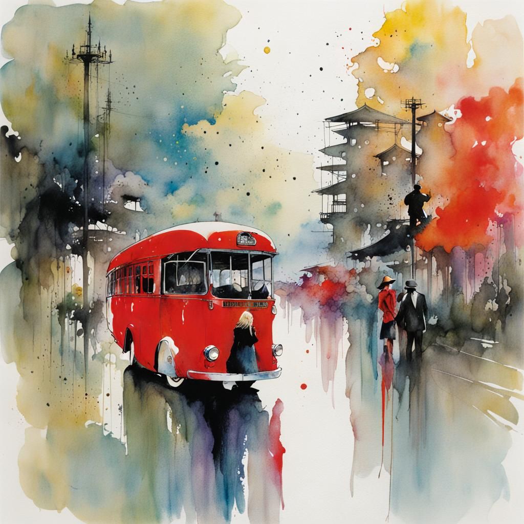 Expressive Watercolor Portrait in David Mack Style