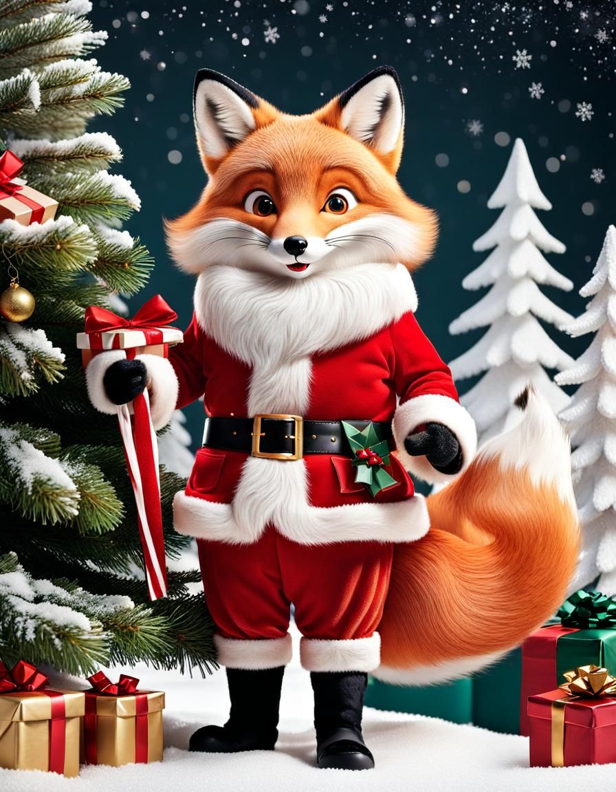 Santa Fox in Christmas Wonderland
