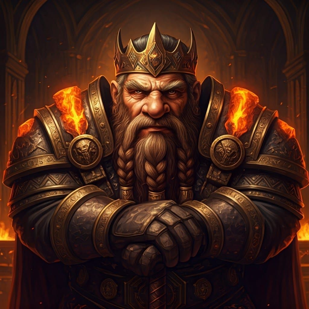 Dwarf Warrior King in Ornate Armor