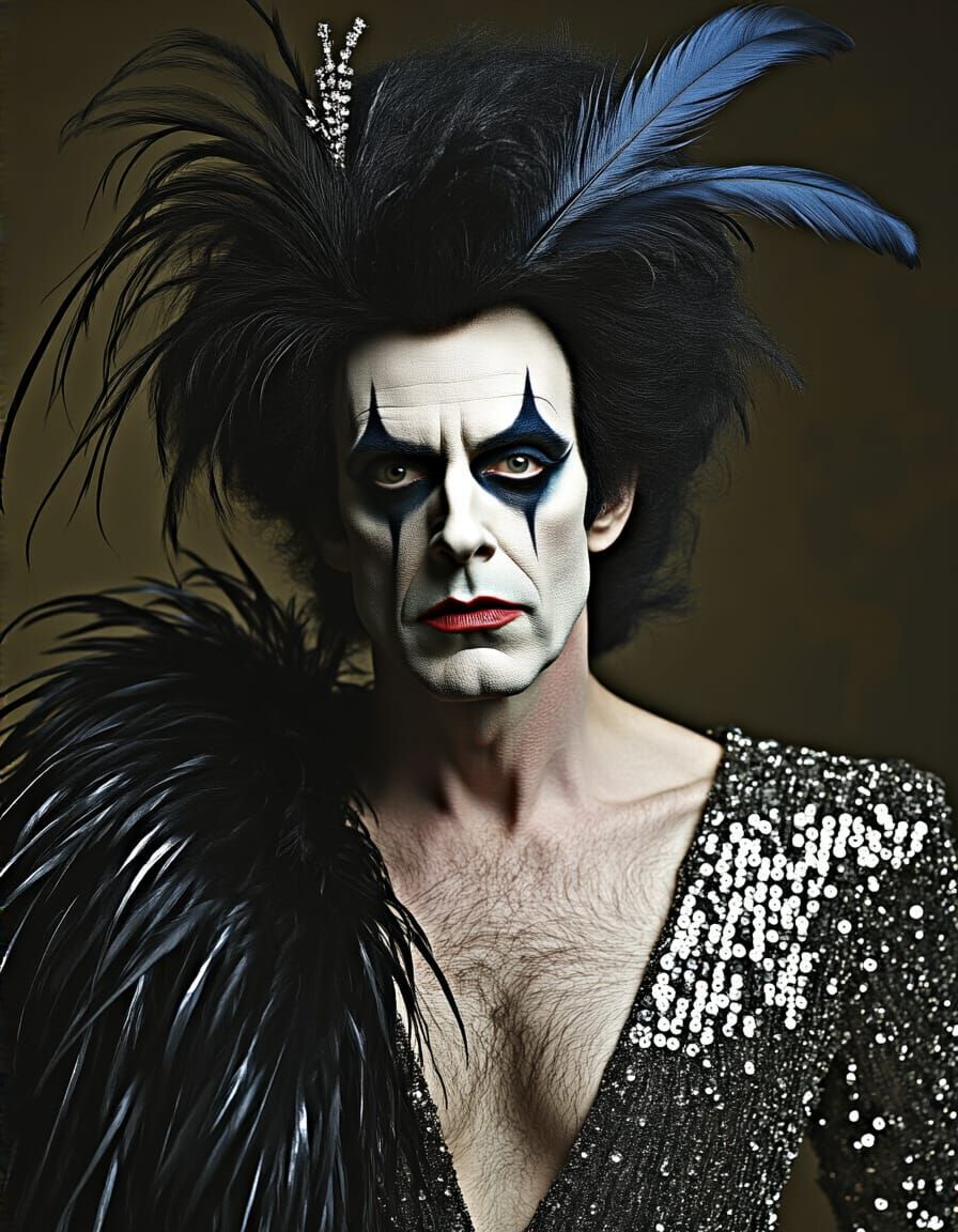 Glamorous Drag Portrait in Theatrical Style