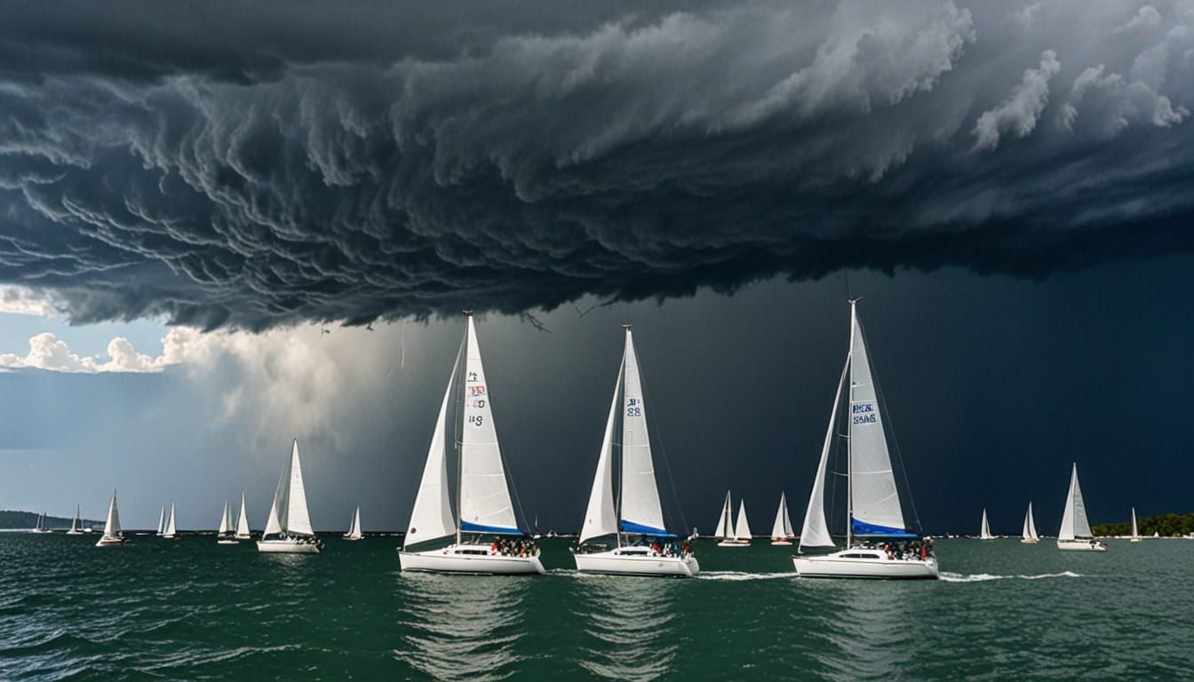 Summer Storm Squall over Sailboat Race