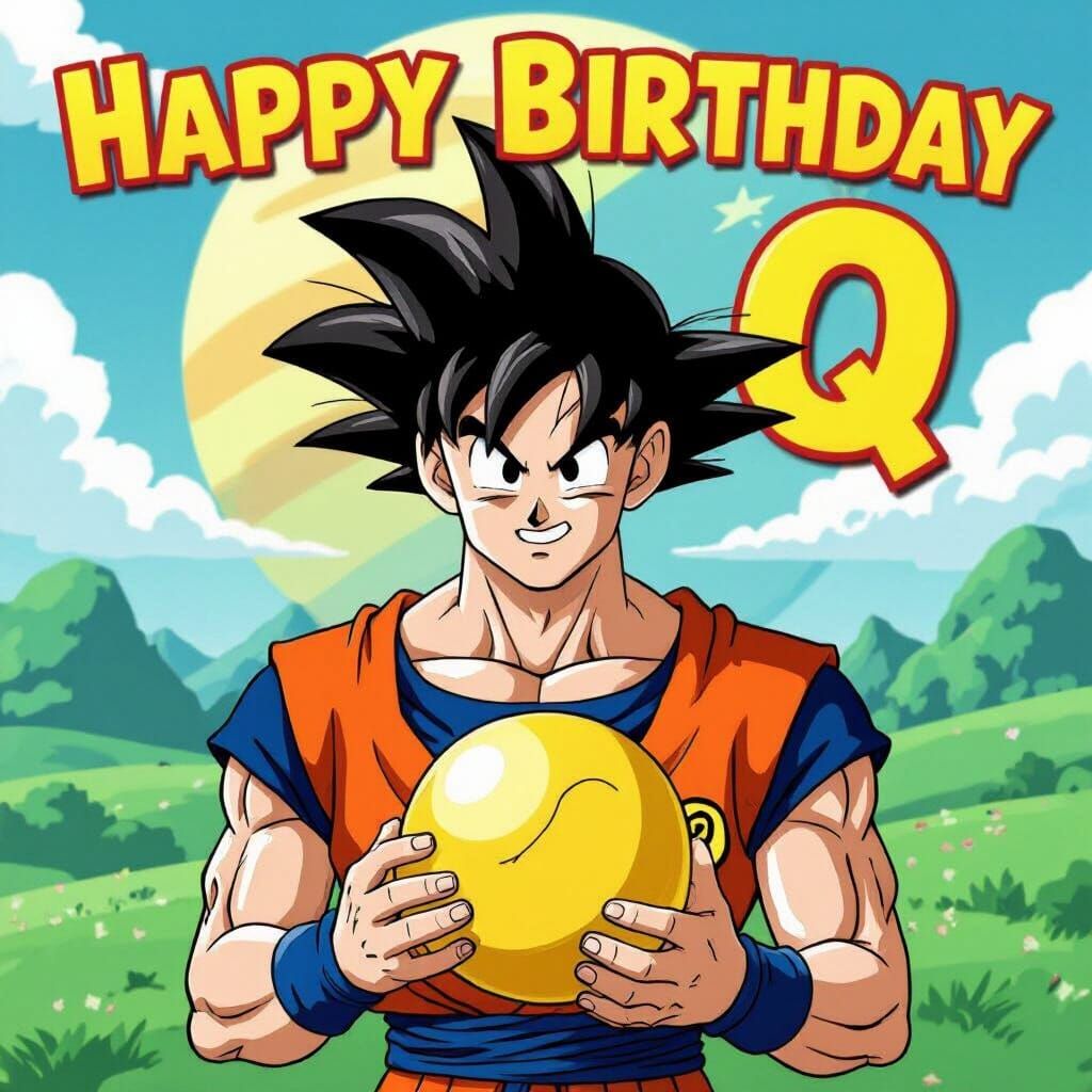Dragon Ball Fan Birthday Card in Manga Style