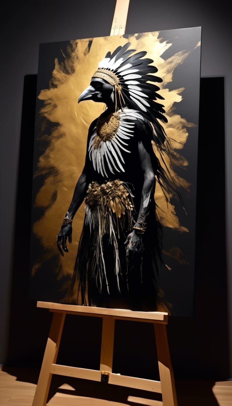 Native American Dancer: Crow Spirit Shaman Painting