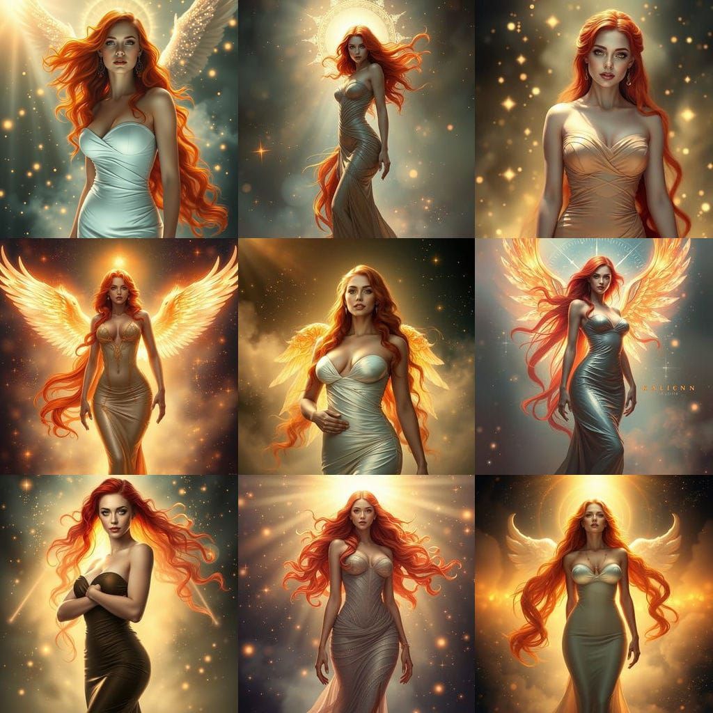 Celestial Woman in Radiant Ethereal Realm