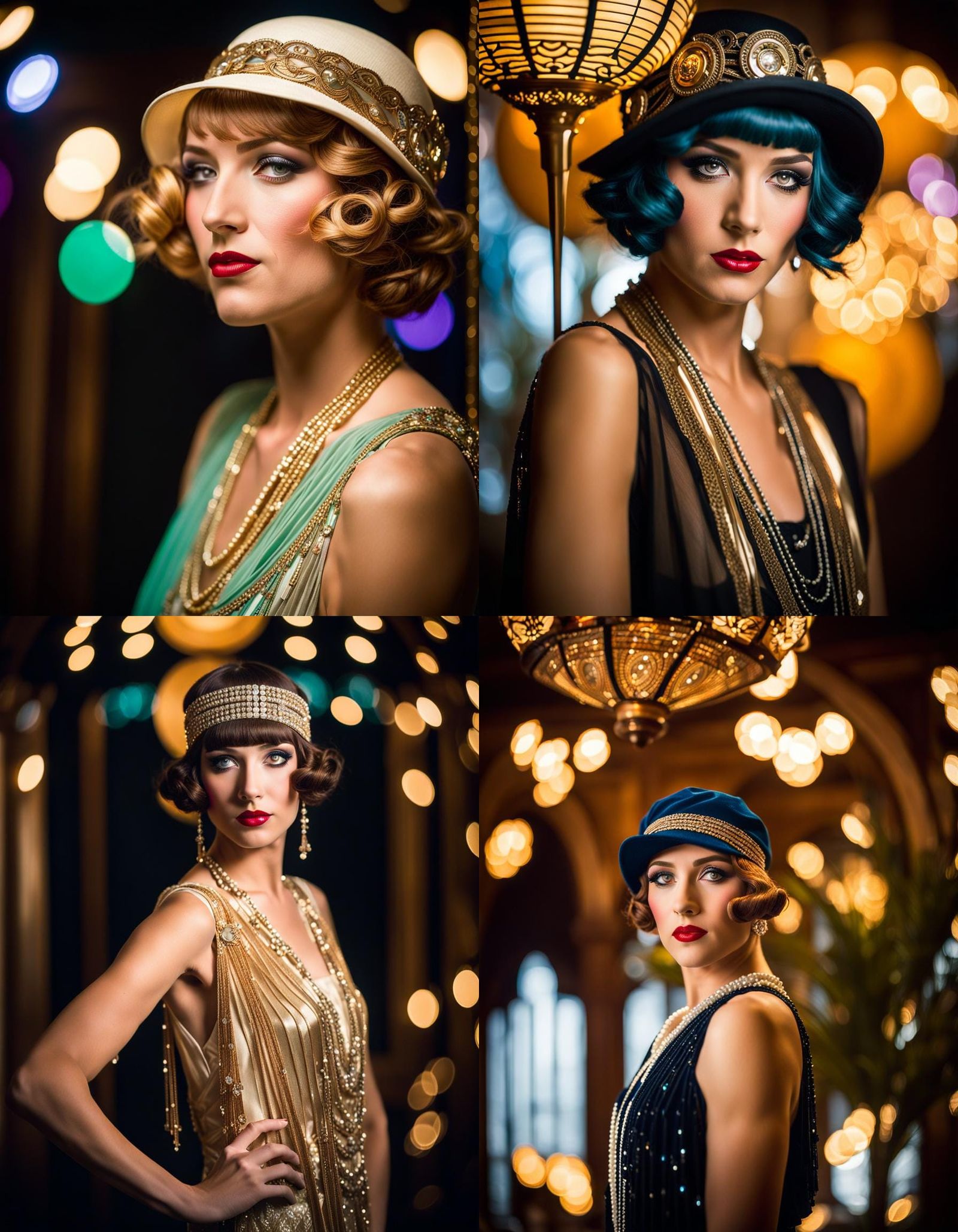 Flapper in Art Nouveau Style, Professional Photography