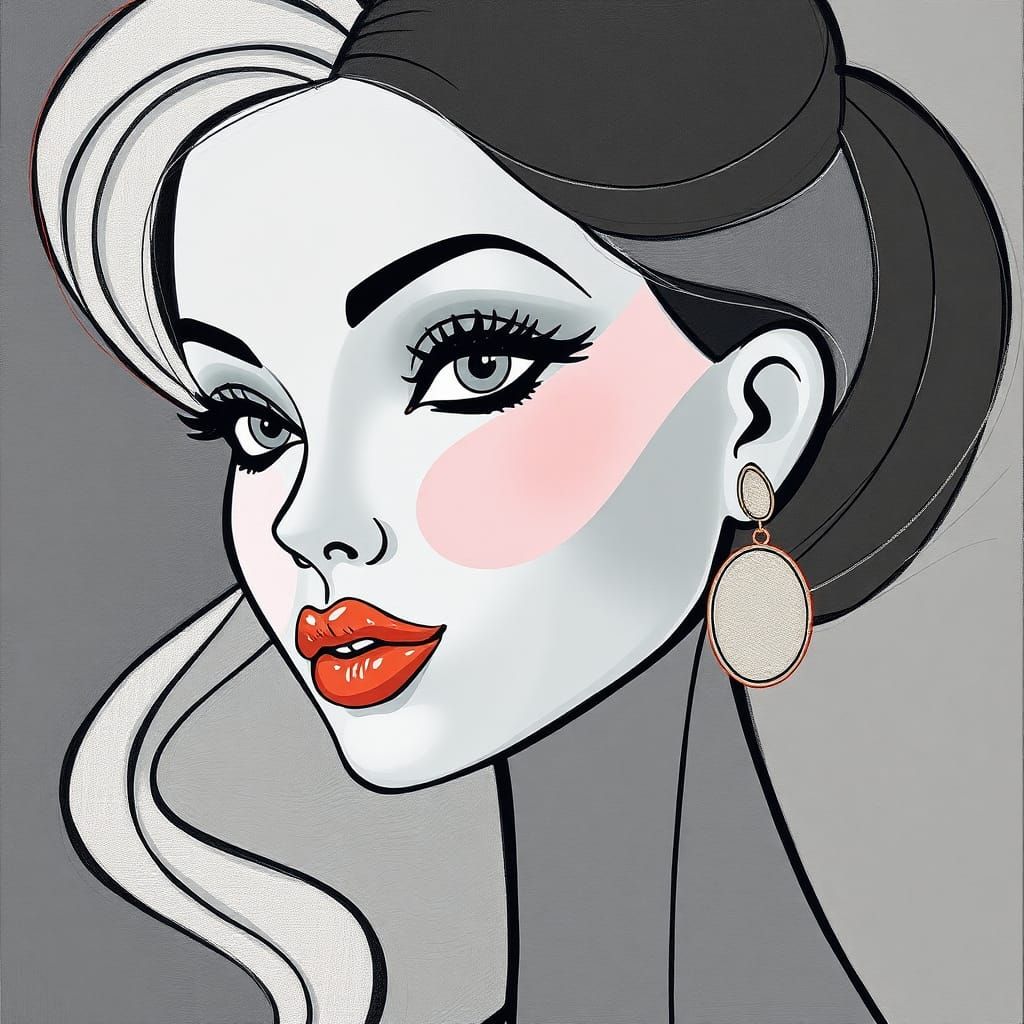 Cubist Barbie in Muted Grey Tones