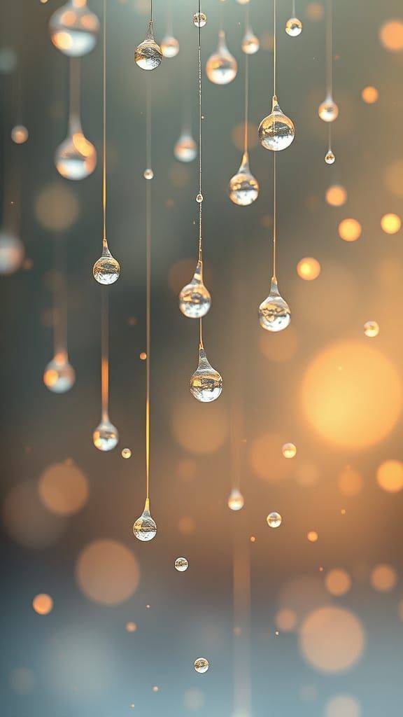 Dreamlike Rain Scene with Golden Light