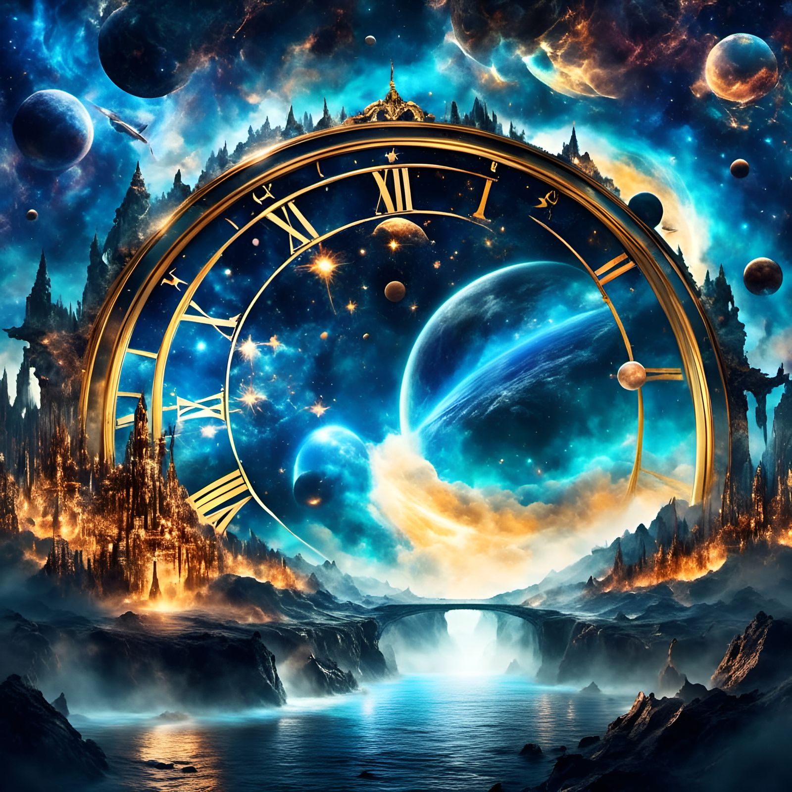 Time River in Hyperrealistic Baroque Fantasy