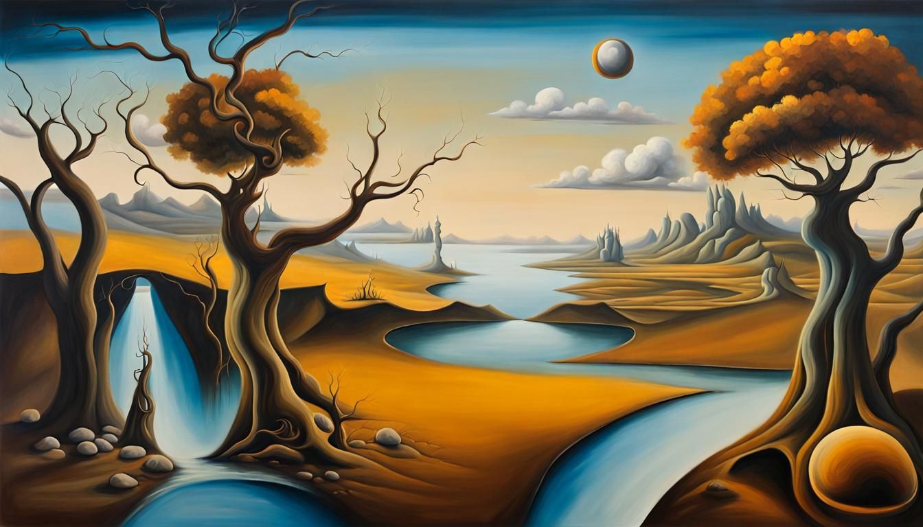 Surreal Dreamscape: An Oil Painting