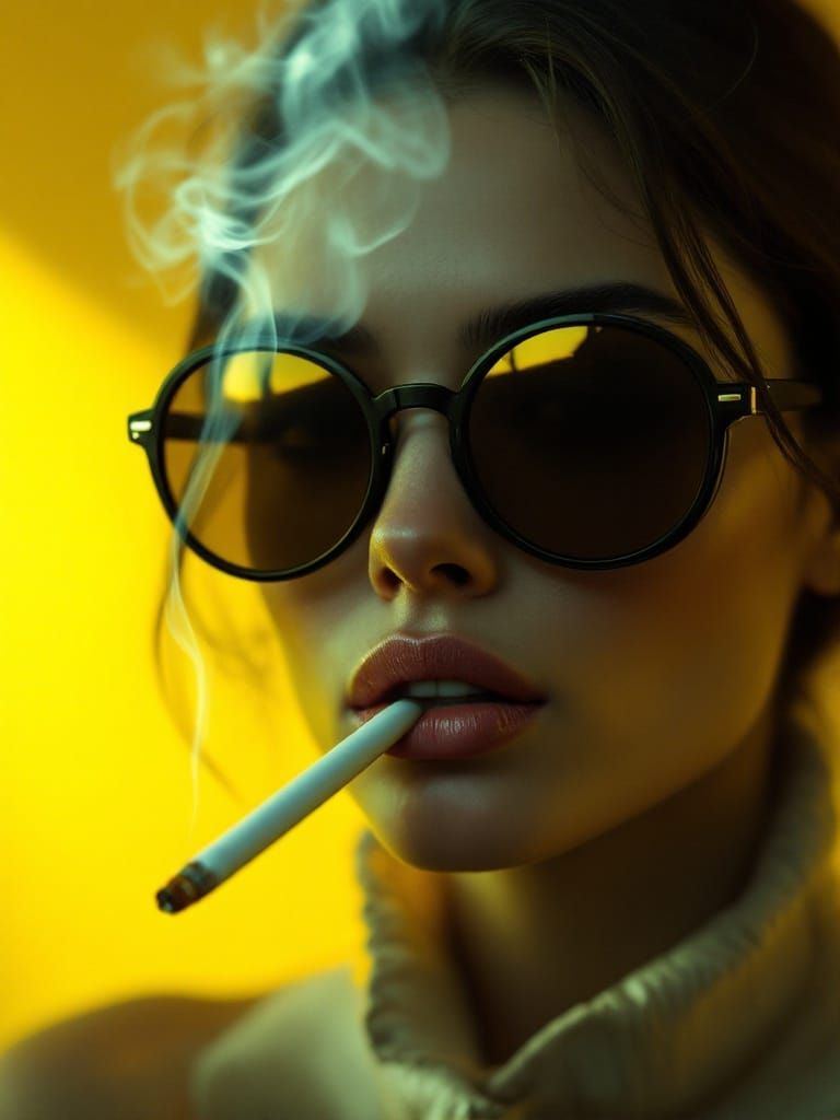 Enigmatic Smoker in Golden Light