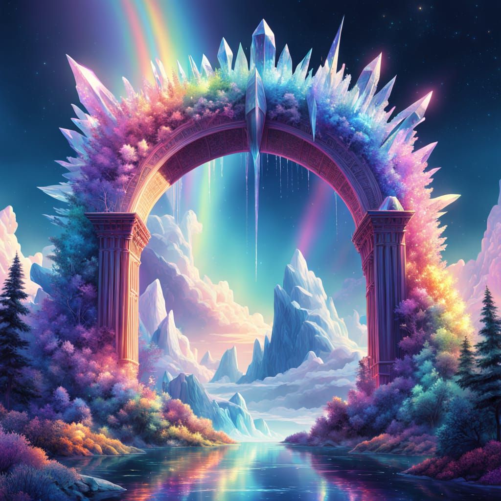 Crystal Iridescence Bridge Connects Celestial Realms in Drea...