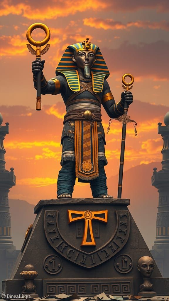 A captivating illustration of mummified Ptah, the ancient Eg...